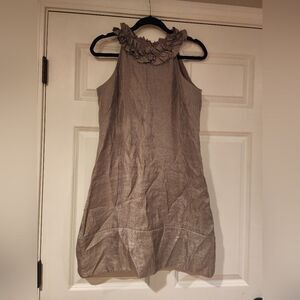 London Times glittery tan halter sleeveless dress Size 8